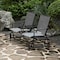 Gardenised Two Person Outdoor Double Swing Glider Chair Set with Center Tempered Glass Table QI004528 - alternate 2